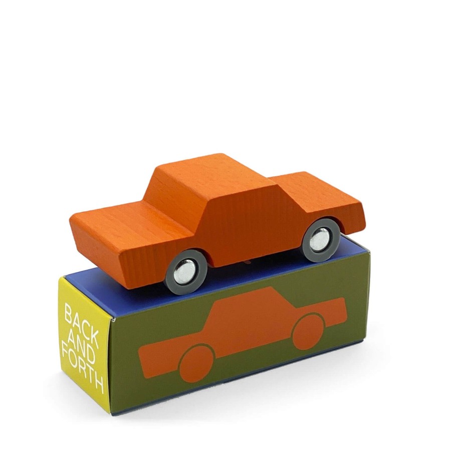 Toys Waytoplay Trains, Cars, Planes | Back And Forth Wooden Toy Car - Orange