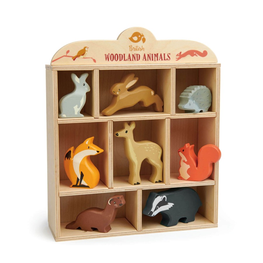 Toys Tender Leaf Wooden Toys | Woodland Animals Set Plus Display Shelf