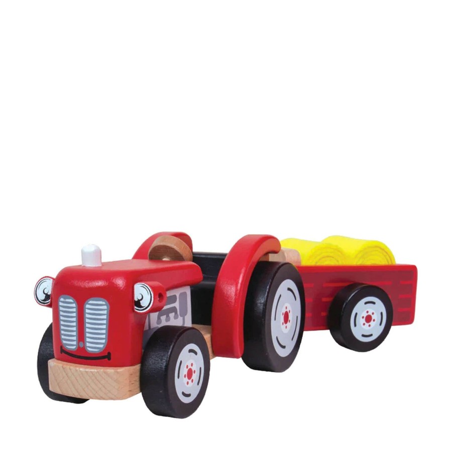 Toys Tidlo Trains, Cars, Planes | Wooden Tractor And Trailer