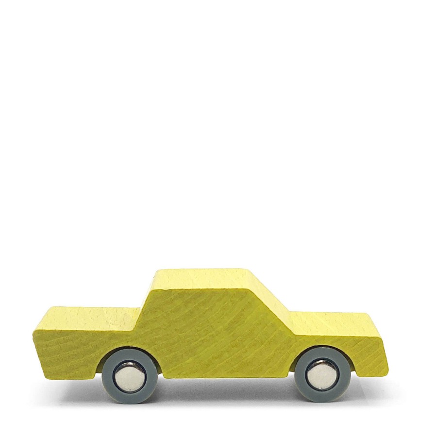 Toys Waytoplay Trains, Cars, Planes | Back And Forth Wooden Toy Car - Yellow