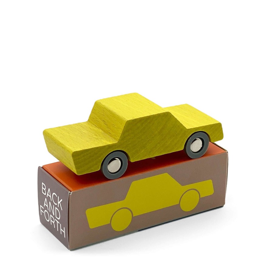 Toys Waytoplay Trains, Cars, Planes | Back And Forth Wooden Toy Car - Yellow