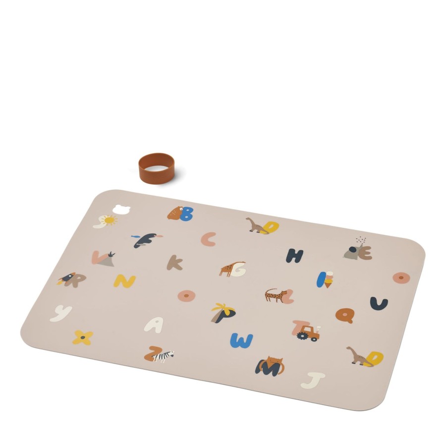 Home Liewood Placemats, Cutlery | Jude Printed Placemat Alphabet / Sandy