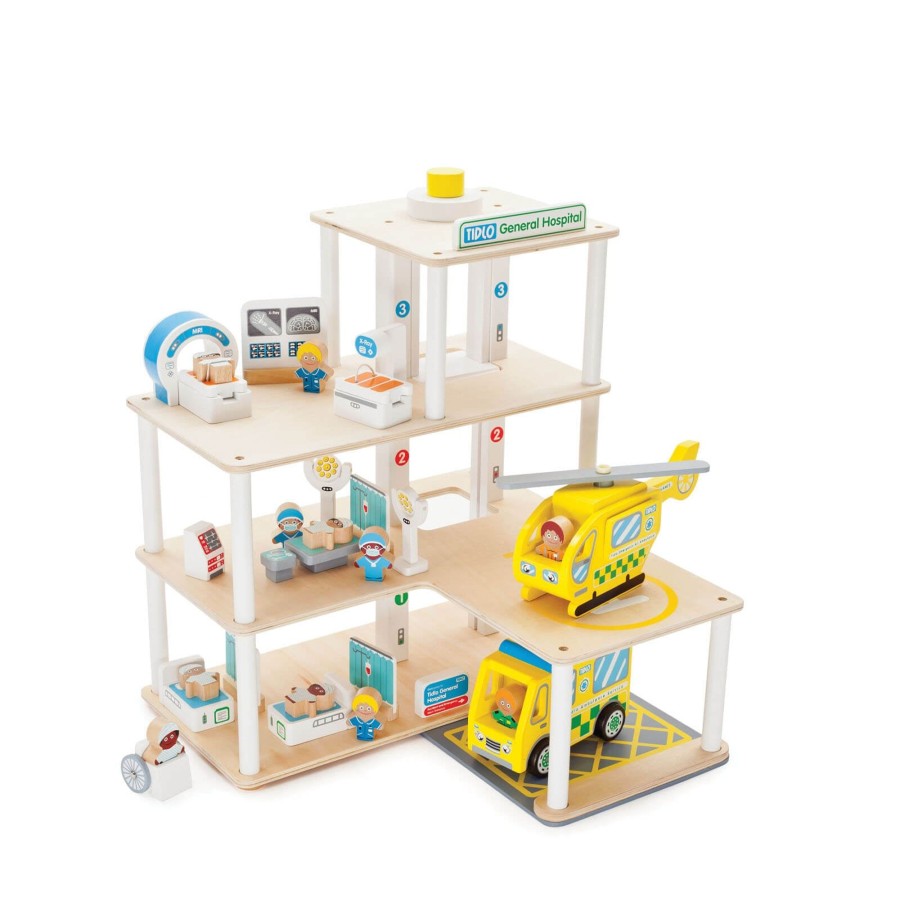 Toys Tidlo Doctor'S Sets, Role Play | Wooden Play Hospital - 30 Pieces