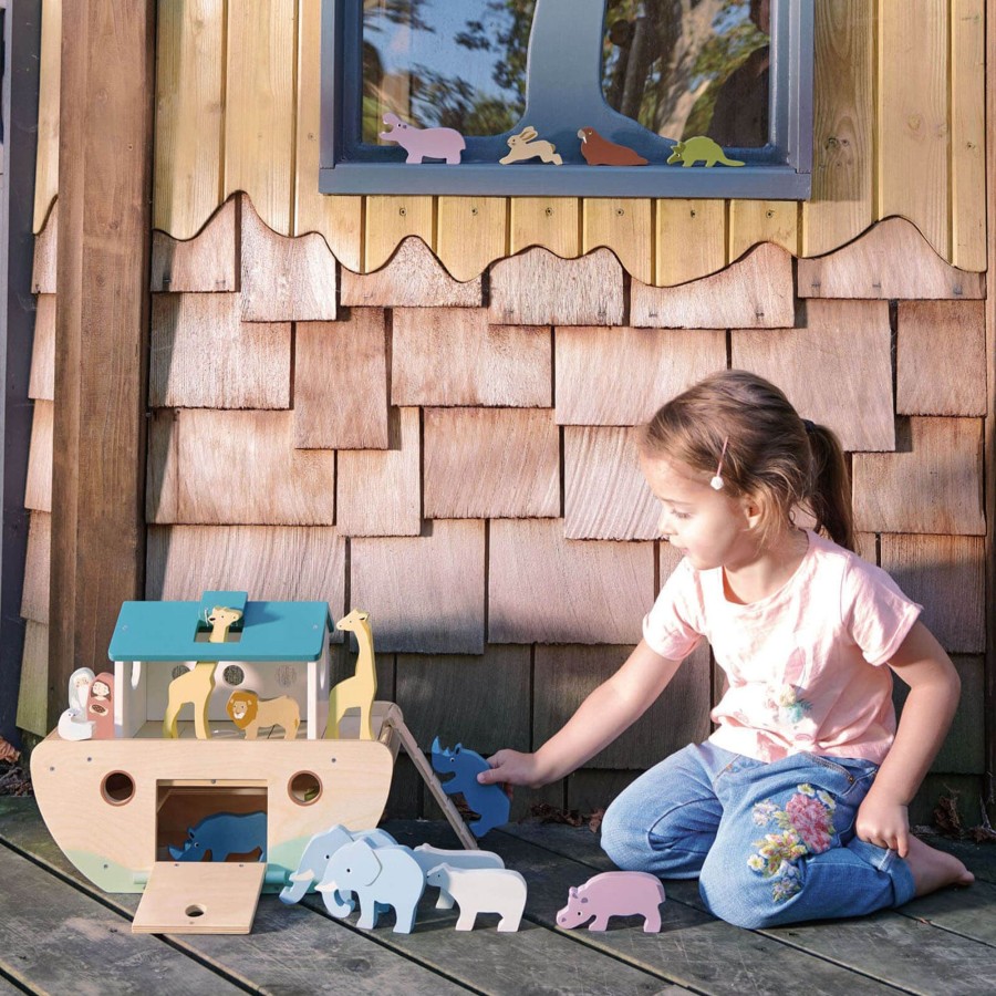 Toys Tender Leaf Shape Sorters, Bead Frames | Large Wooden Noah'S Ark