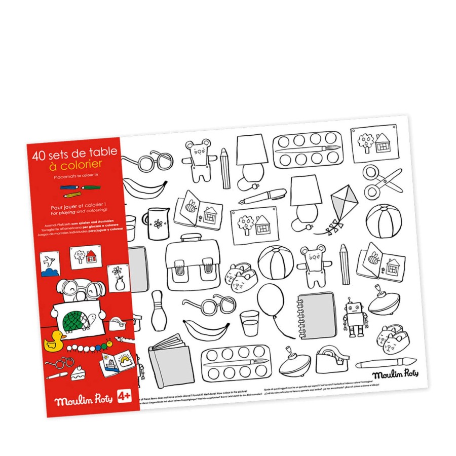 Toys Moulin Roty Arts & Crafts | 40 Colouring Placemats - The Popipops