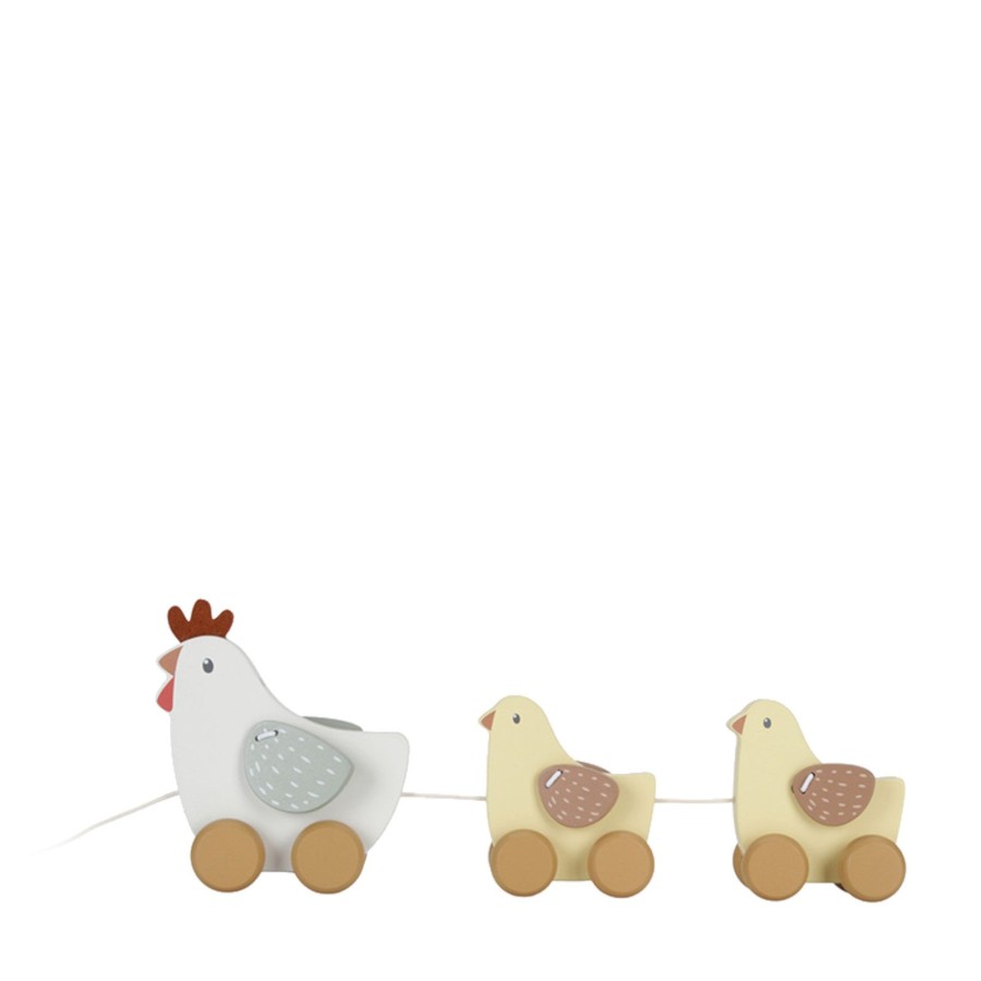 Toys Little Dutch Push & Pull Along Toys | Pull Along Chickens - Little Farm