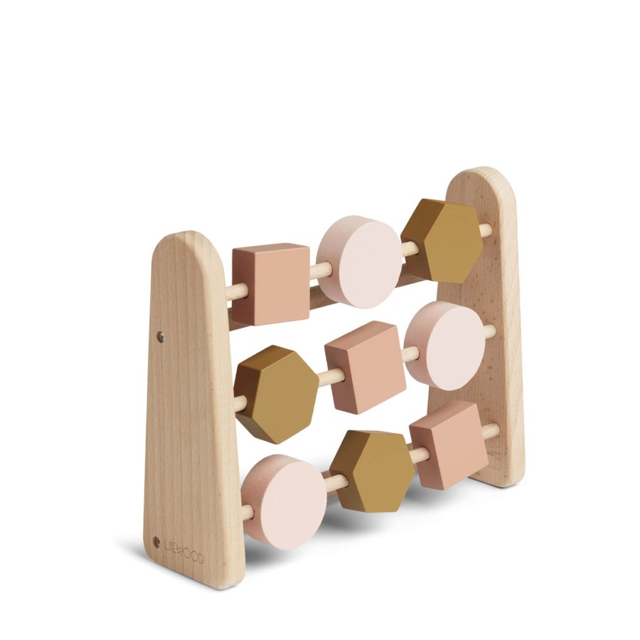 Toys Liewood Shape Sorters, Bead Frames | Astrid Wooden Abacus Geometric Rose / Multi Mix