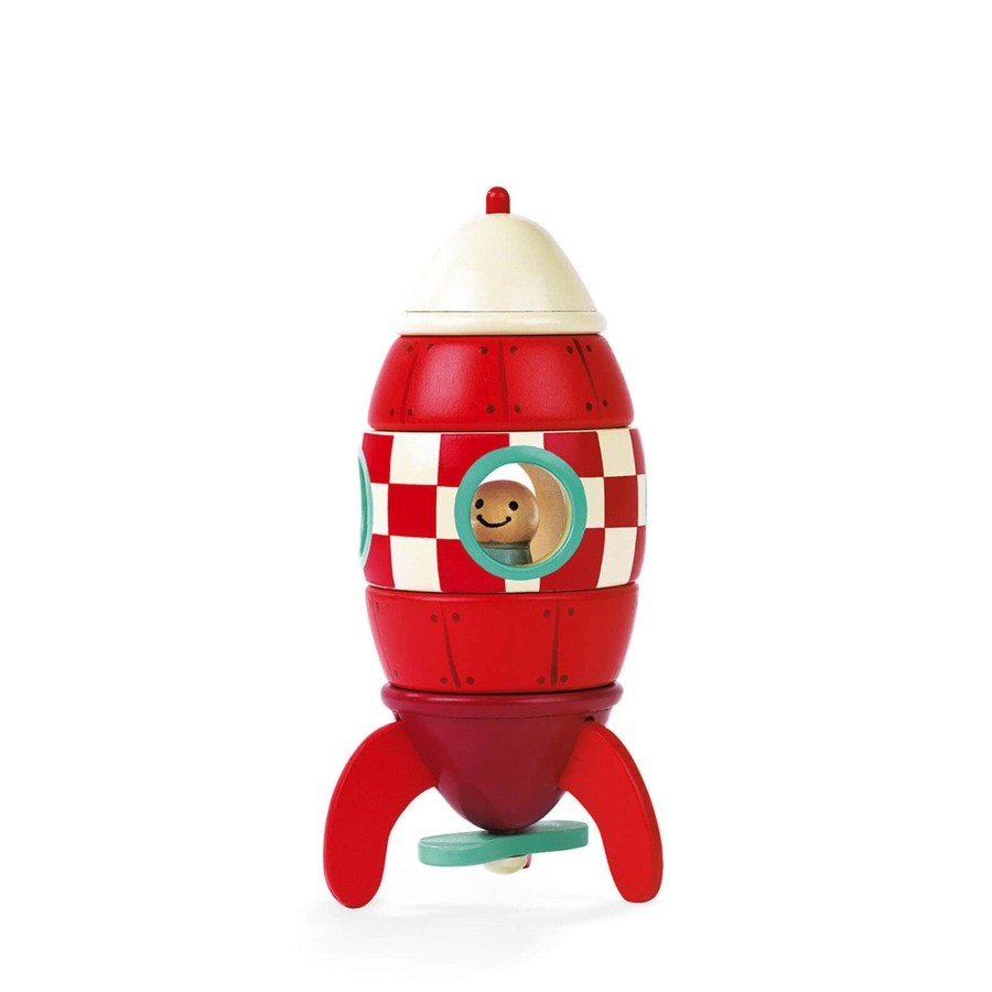 Toys Janod Stacking Toys | Small Magnetic Rocket