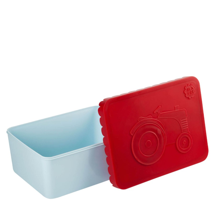 Home Blafre Snack Boxes, Lunch Boxes | Tractor - Red/Light Blue Lunch Box