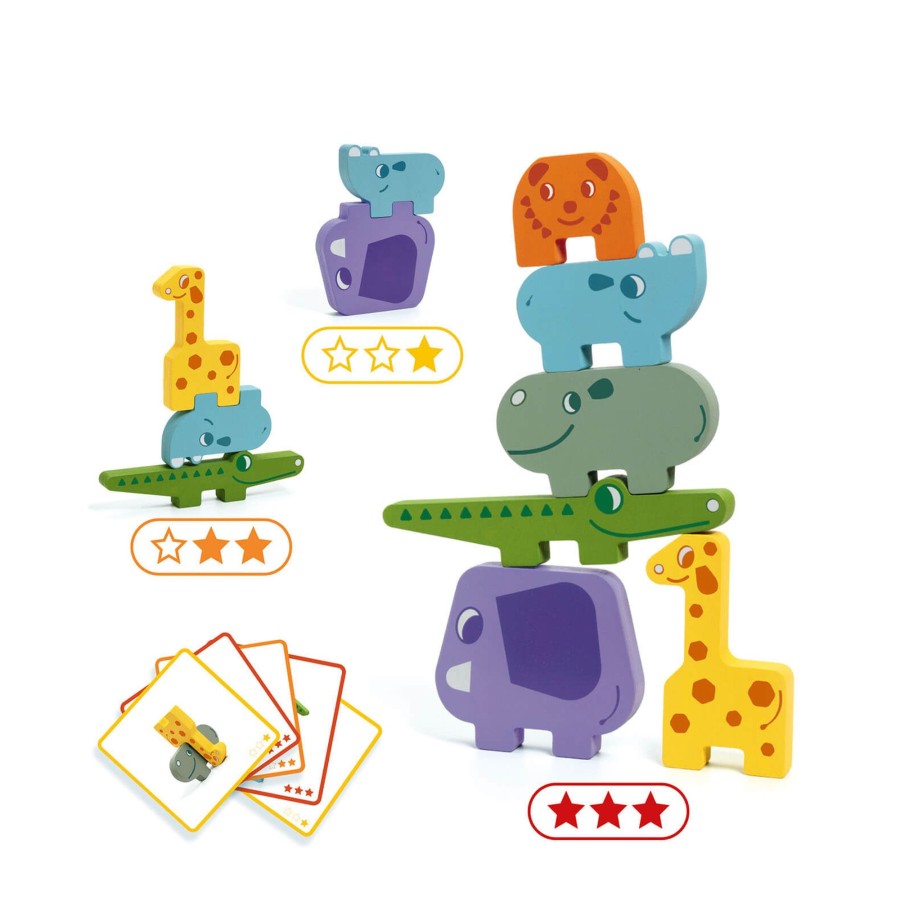 Toys Djeco Stacking Toys | Wooden Stacking Game - Animals