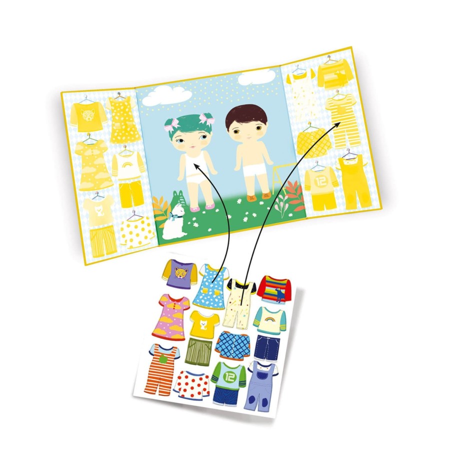 Toys Djeco Arts & Crafts | Easy To Peel Sticker Play Board - Clothes