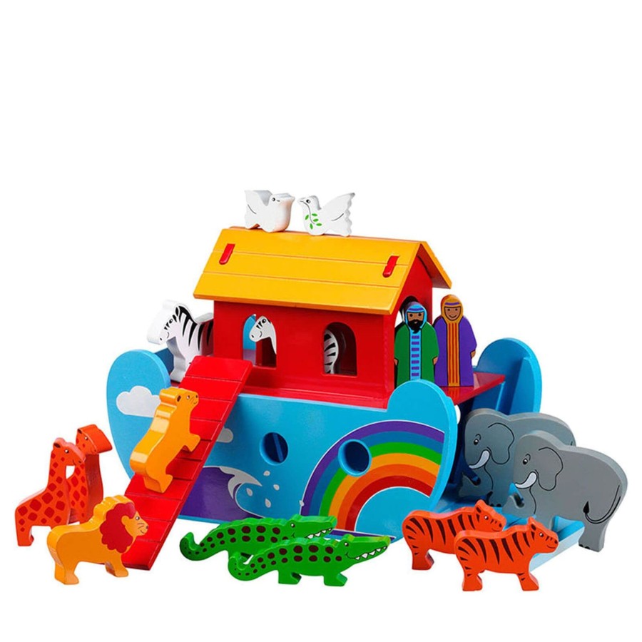 Home Lanka Kade Decorative Objects | Small Rainbow Noahs Ark And 16 Figures