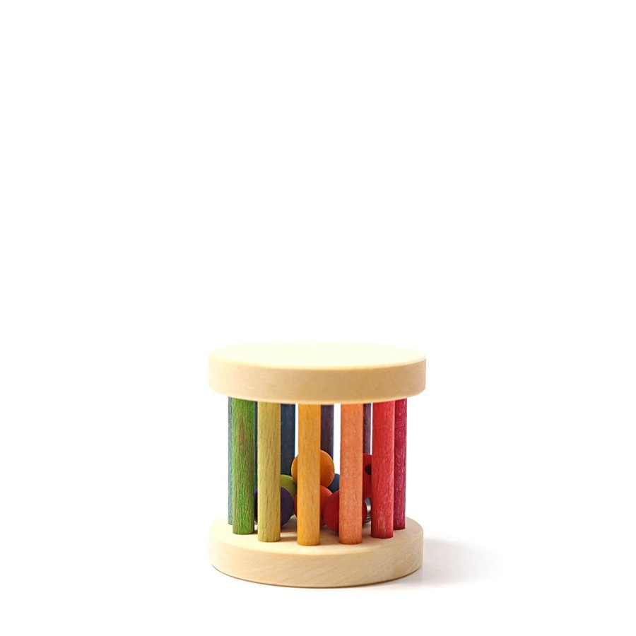 Home Grimm’s Decorative Objects | Wooden Mini Rainbow Rolling Wheel