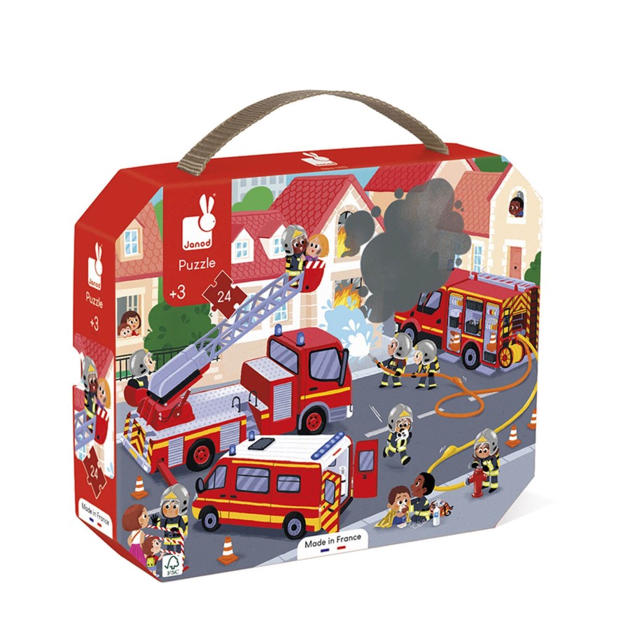 Toys Janod Games, Puzzles, Jigsaws | Puzzle Firemen - 24 Pieces