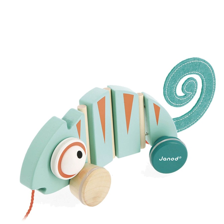 Toys Janod Wooden Toys | Tropik Pull Along Chameleon