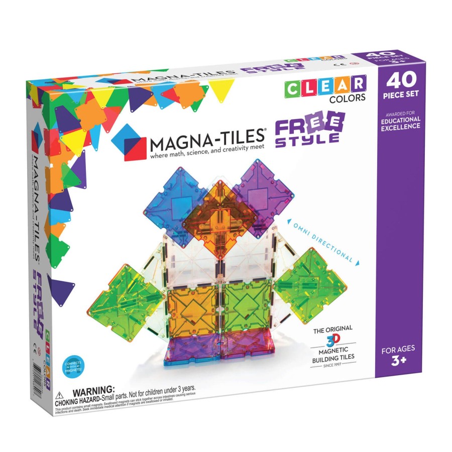 Toys Magna-Tiles Stacking Toys | Freestyle 40 Piece Set