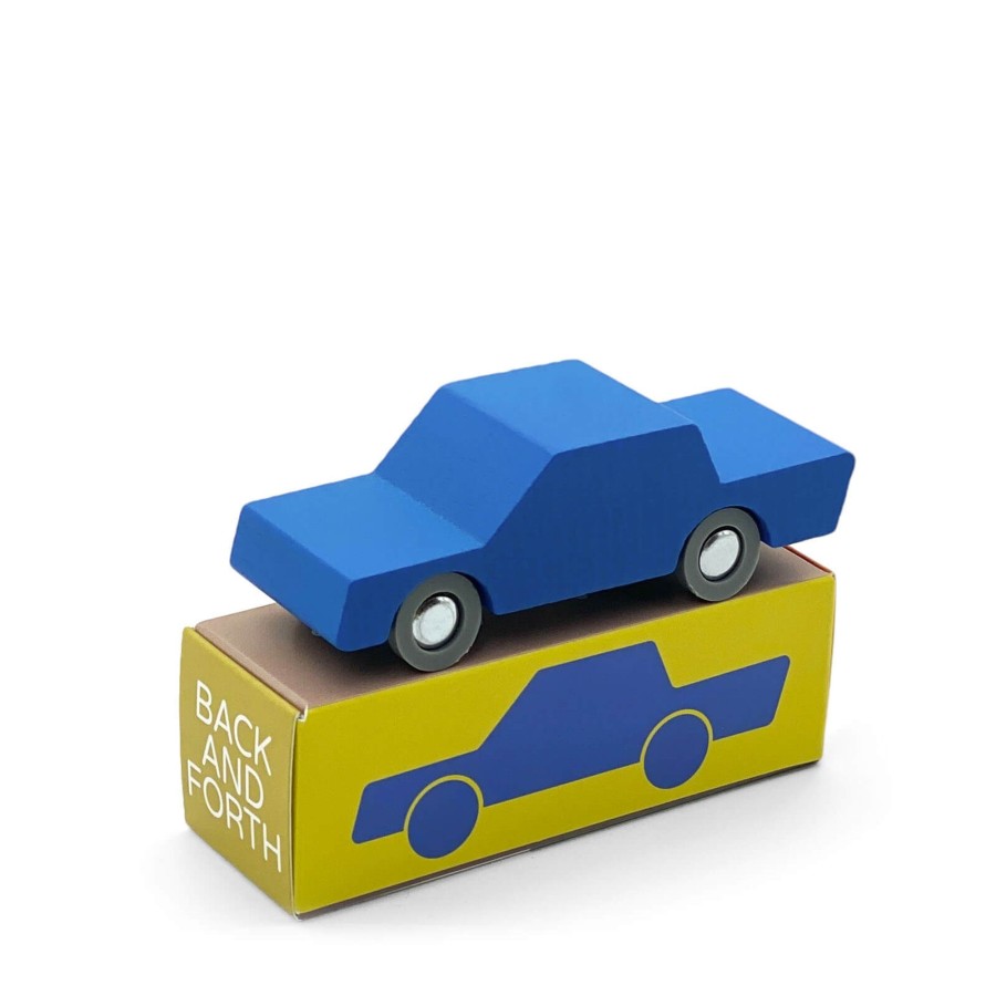 Toys Waytoplay Trains, Cars, Planes | Back And Forth Wooden Toy Car - Blue