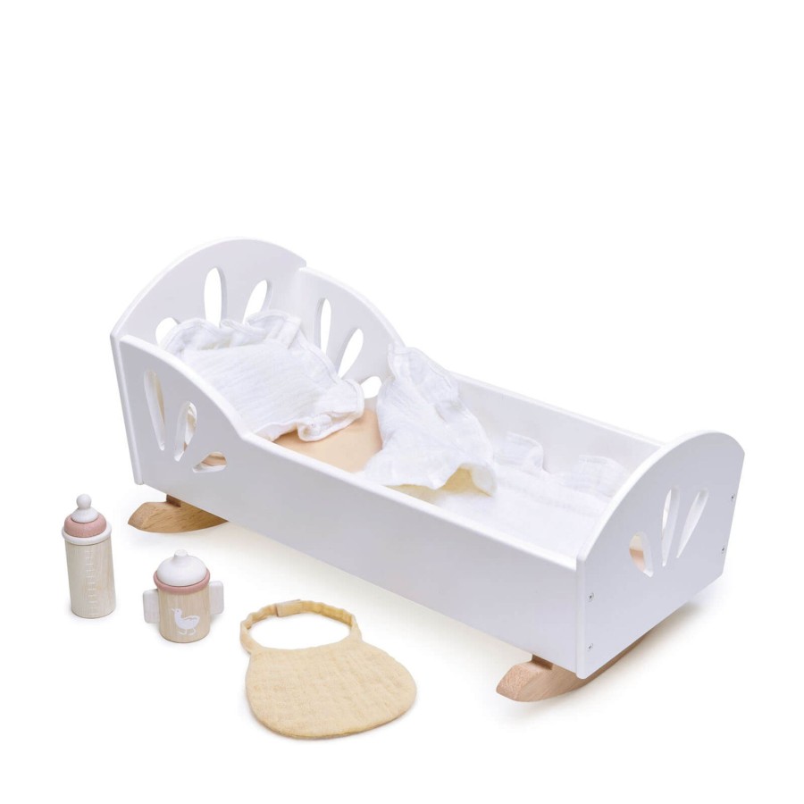 Toys Tender Leaf Wooden Toys | Sweet Swan Dolly Bed And Accessories