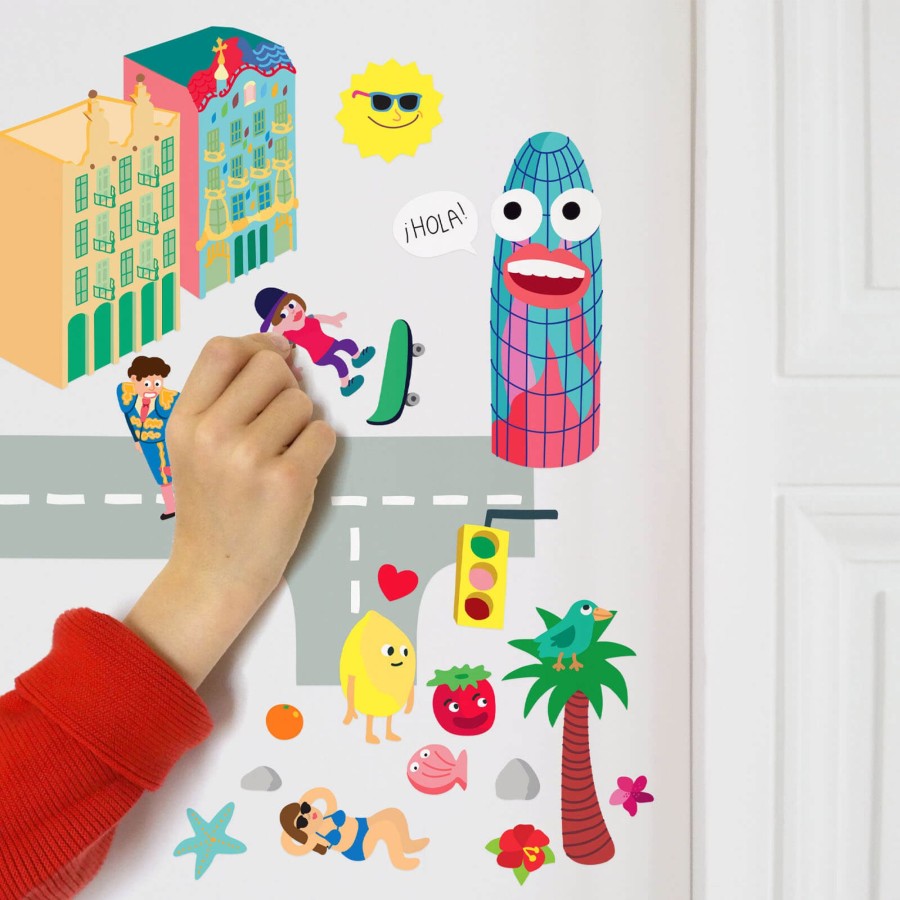 Toys OMY Arts & Crafts | 100 Wall Stickers - Barcelona