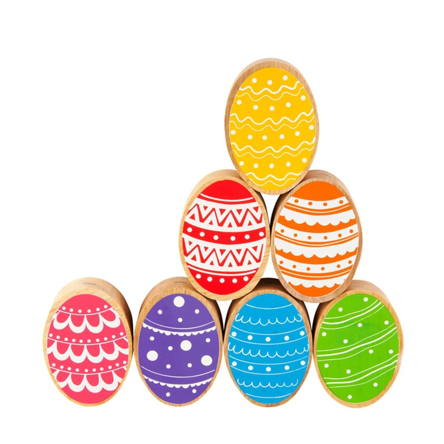 Home Lanka Kade Decorative Objects | Wooden Rainbow Eggs Play Set - 7 Pieces