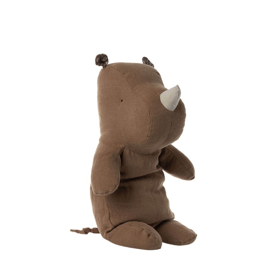 Toys Maileg Soft Toys, Comforters | Safari Friends Medium Rhino - Chocolate