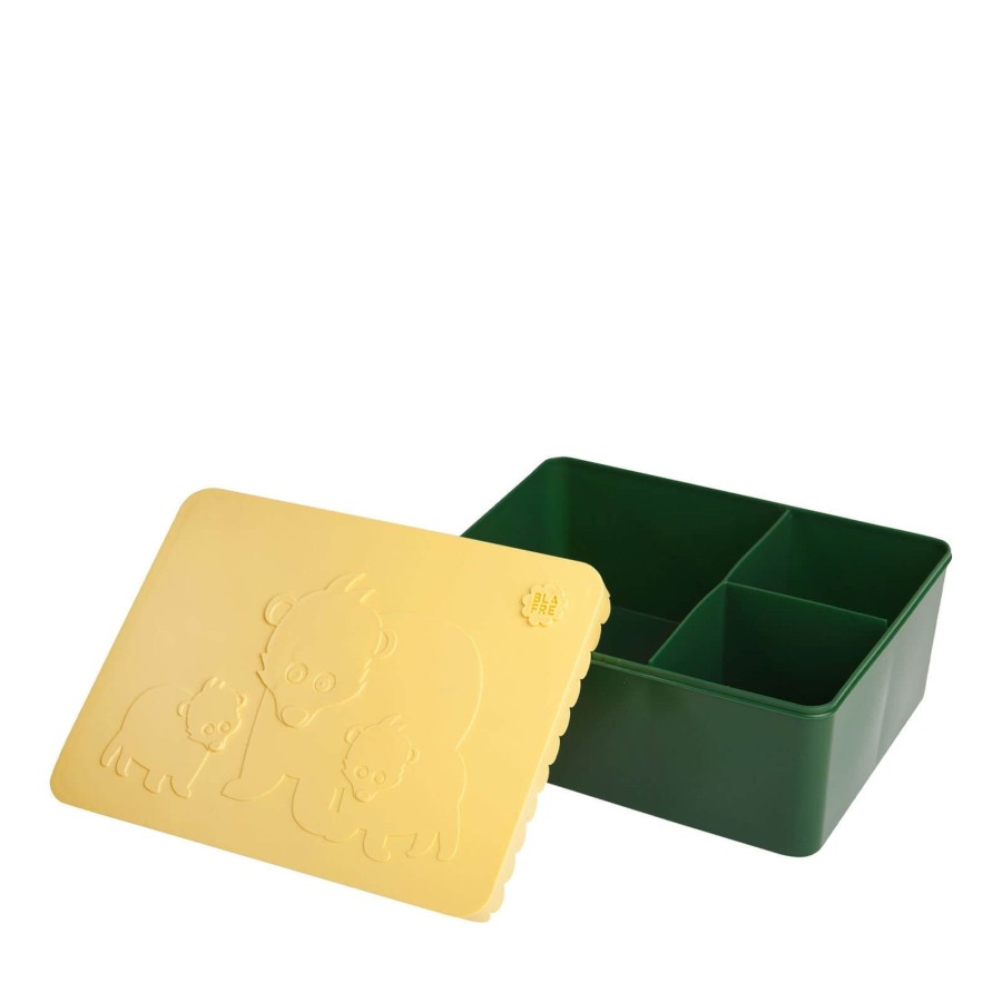 Home Blafre Snack Boxes, Lunch Boxes | Bear - Light Yellow/Dark Green Lunch Box