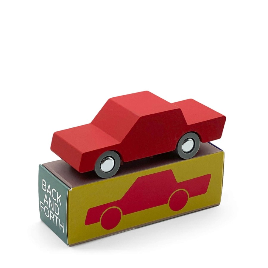 Toys Waytoplay Trains, Cars, Planes | Back And Forth Wooden Toy Car - Red