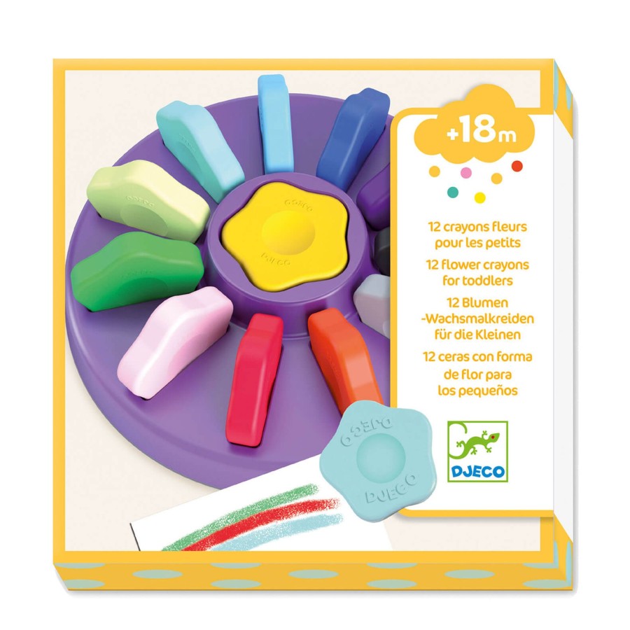 Toys Djeco Arts & Crafts | 12 Flower Crayons