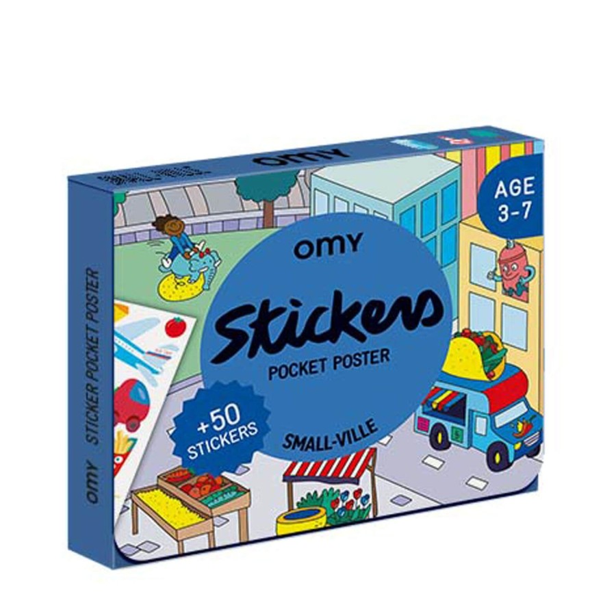 Toys OMY Arts & Crafts | Pocket Poster With 50 Stickers - Small Ville