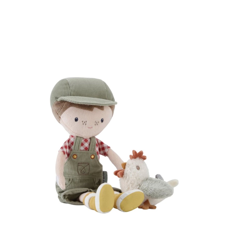 Toys Little Dutch Soft Toys, Comforters | Cuddle Doll Farmer Jim With Chicken 35 Cm