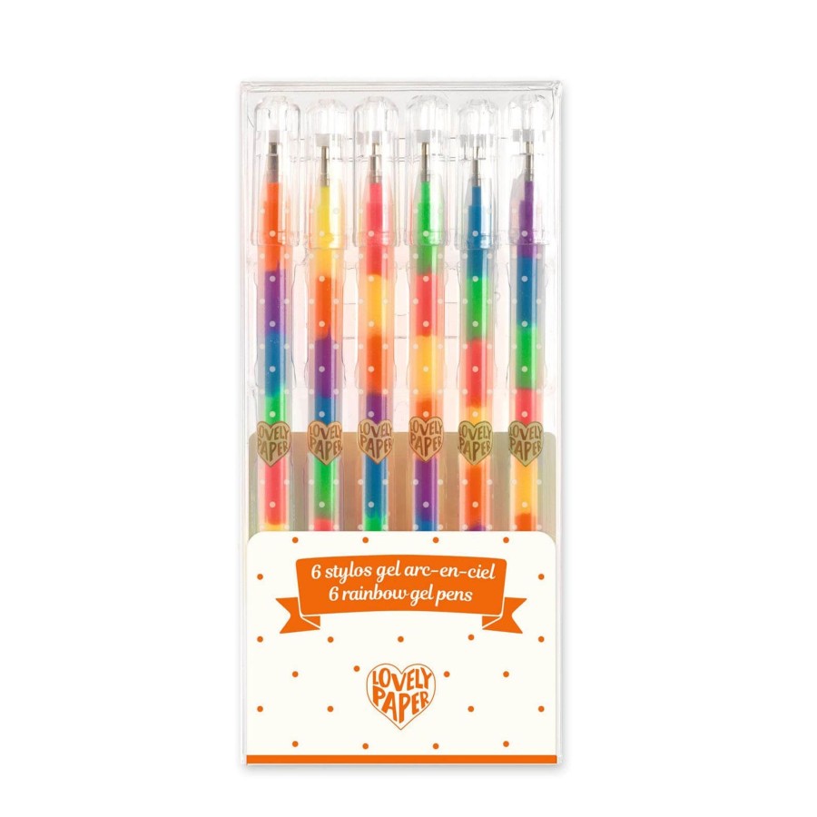 Home Djeco Decorative Objects | 6 Rainbow Gel Pens