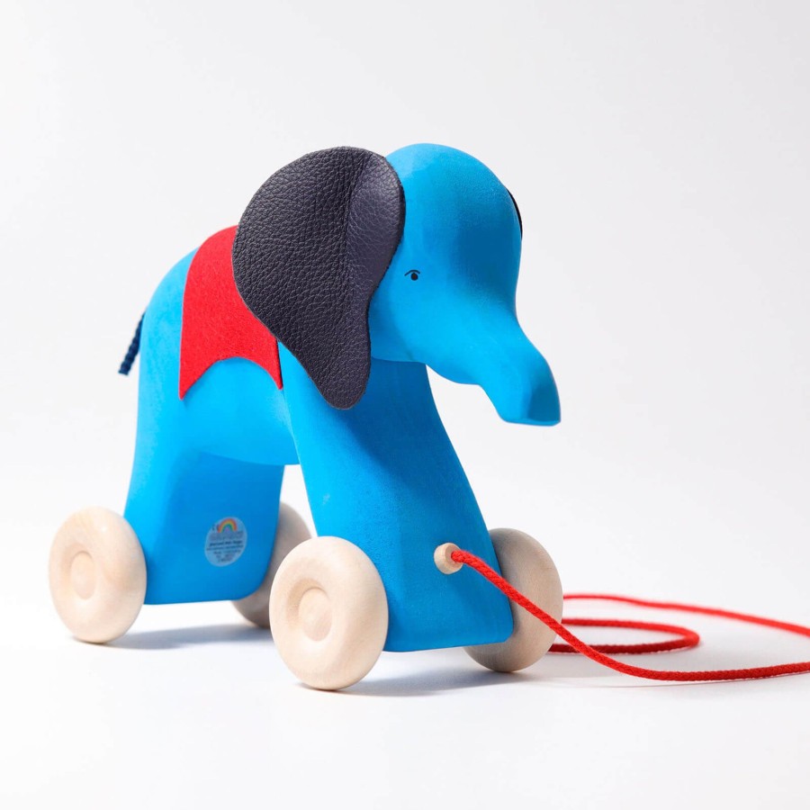 Toys Grimm’s Push & Pull Along Toys | Wooden Pull Along - Elephant Otto