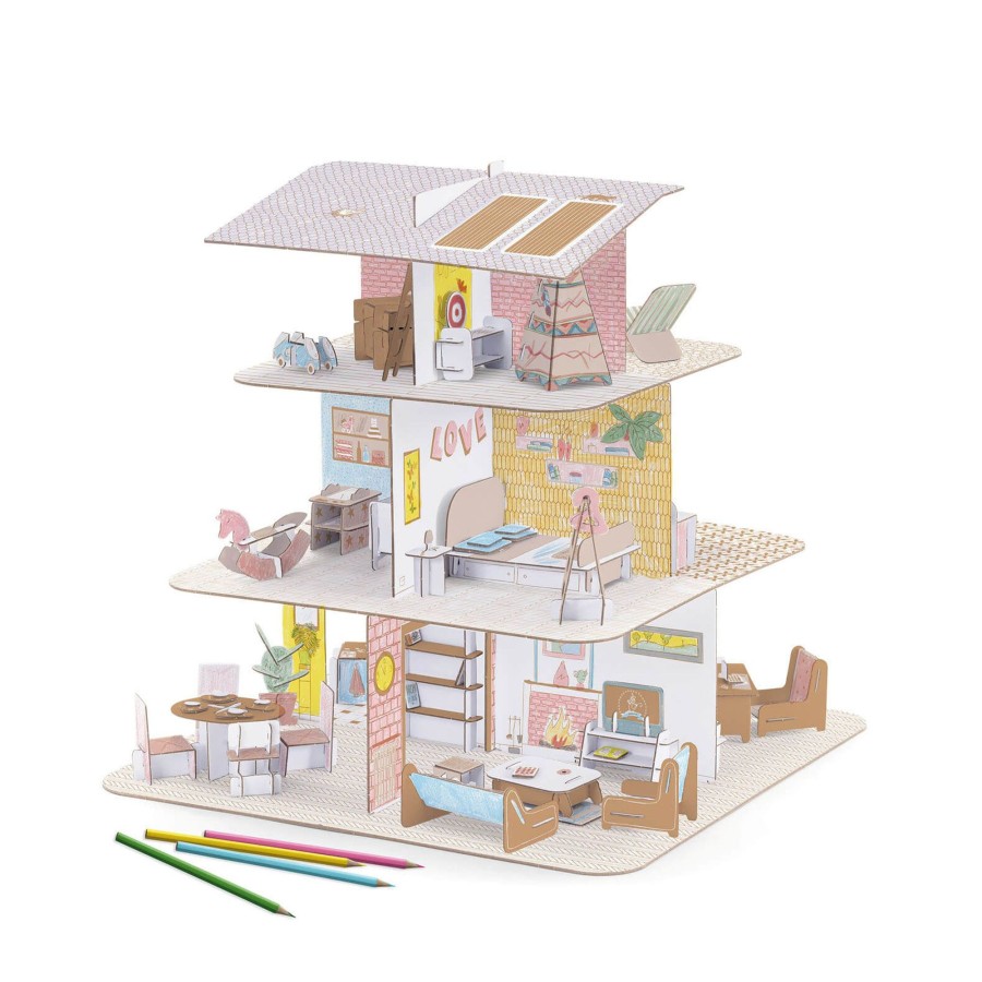 Toys Djeco Arts & Crafts | Colour Assemble Play Craft Set - Doll'S House