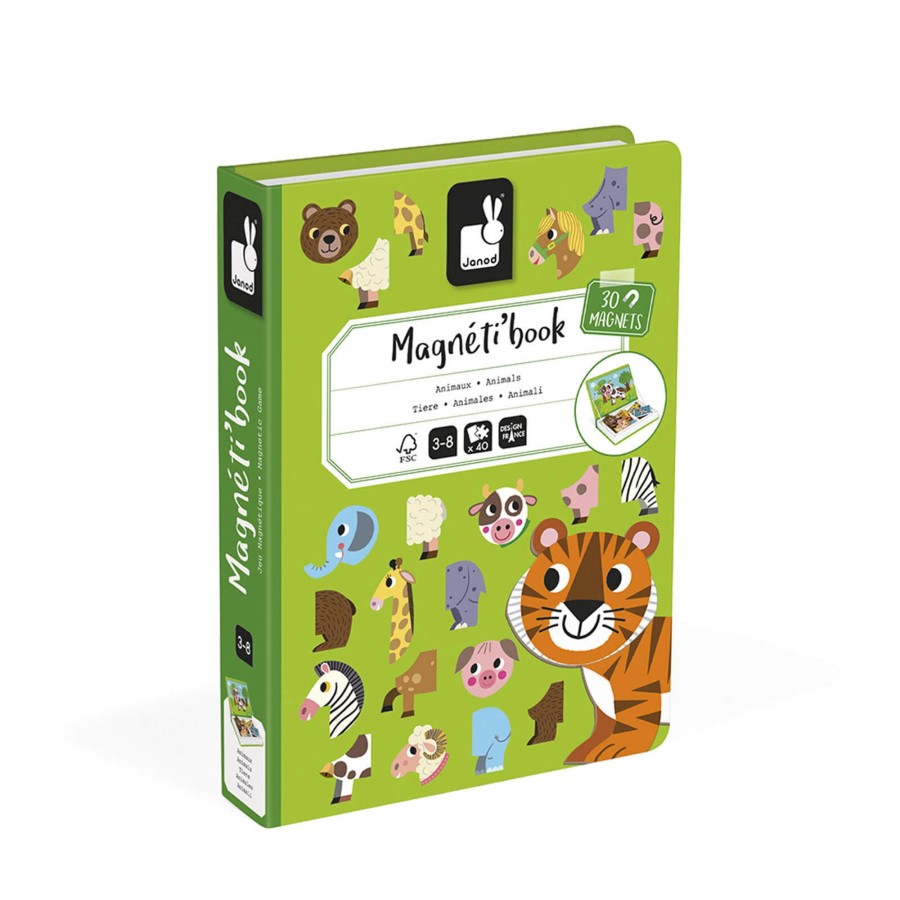 Toys Janod Games, Puzzles, Jigsaws | Animals Magnetic Book