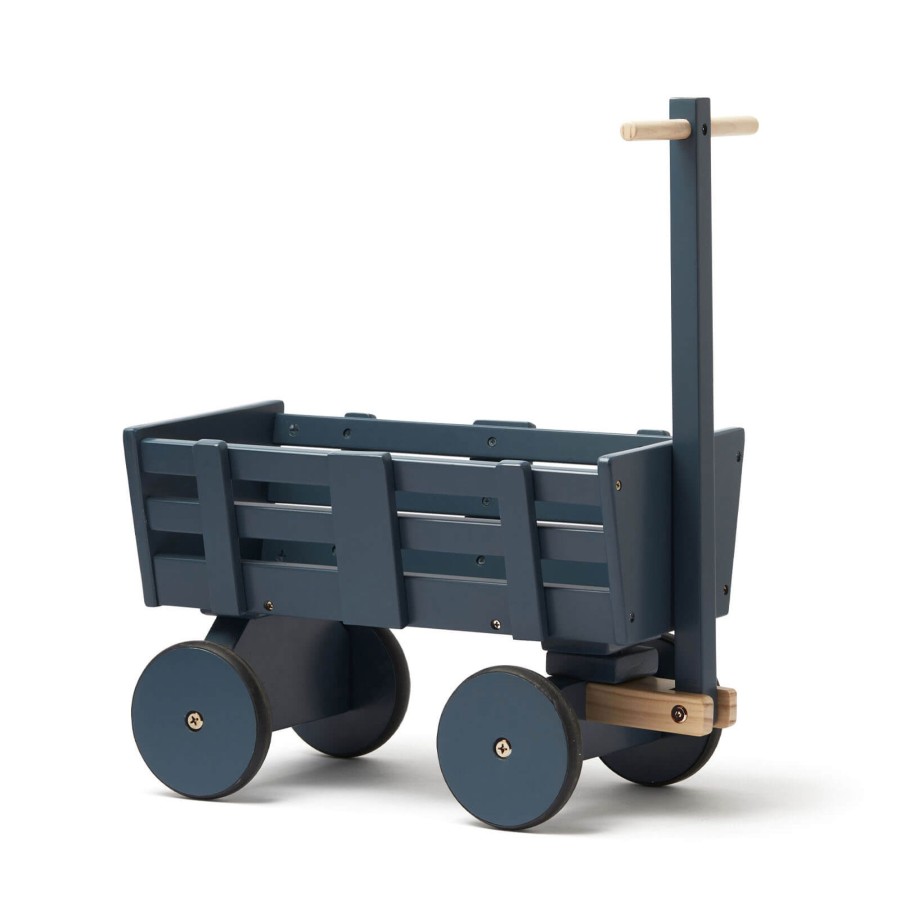 Toys Kids Concept Push & Pull Along Toys | Carl Larsson Pull Wagon Blue