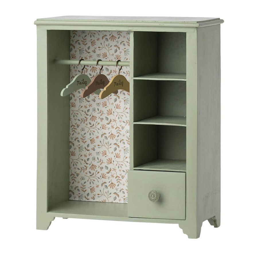 Toys Maileg Dolls, Dolls Houses | Large Wardrobe - Mint Green