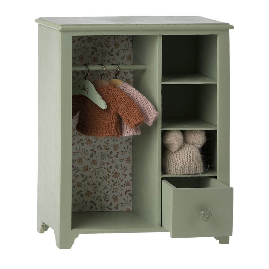 Toys Maileg Dolls, Dolls Houses | Large Wardrobe - Mint Green