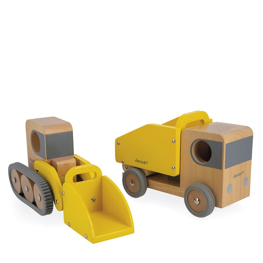 Toys Janod Trains, Cars, Planes | Dump Truck And Bulldozer