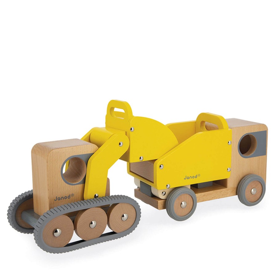 Toys Janod Trains, Cars, Planes | Dump Truck And Bulldozer