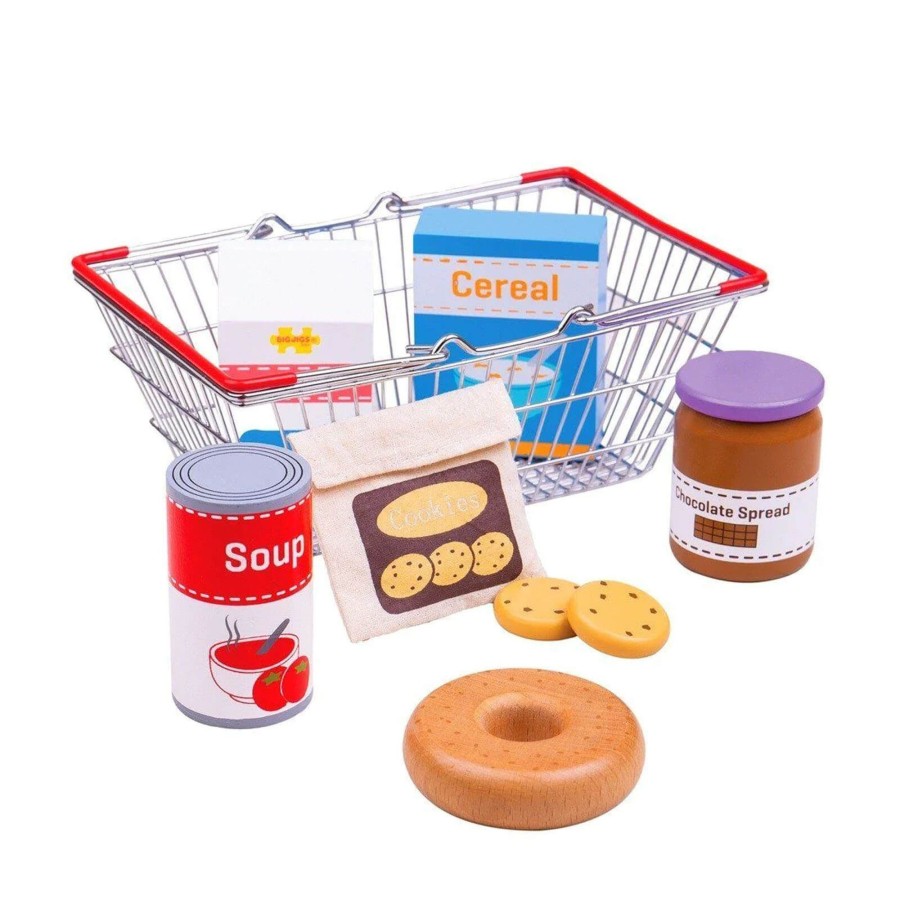 Toys Big Jigs Kitchens, Foods | Grocery Basket Set