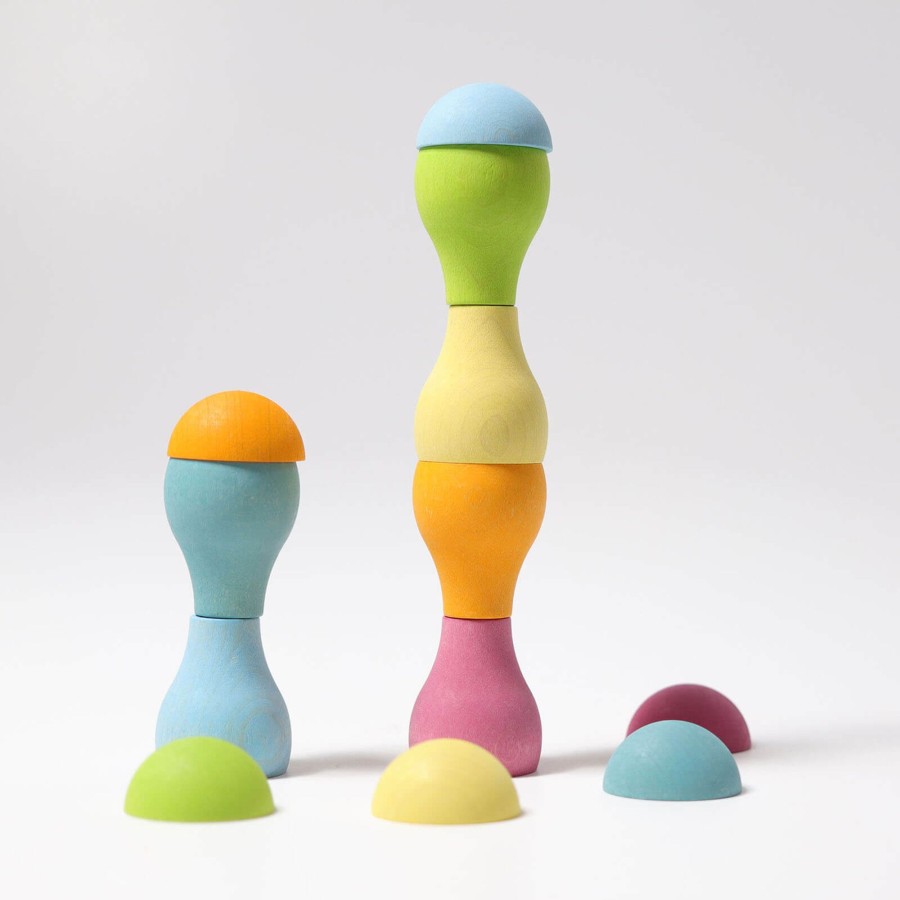 Toys Grimm’s Stacking Toys | Wooden Pastel Mushrooms