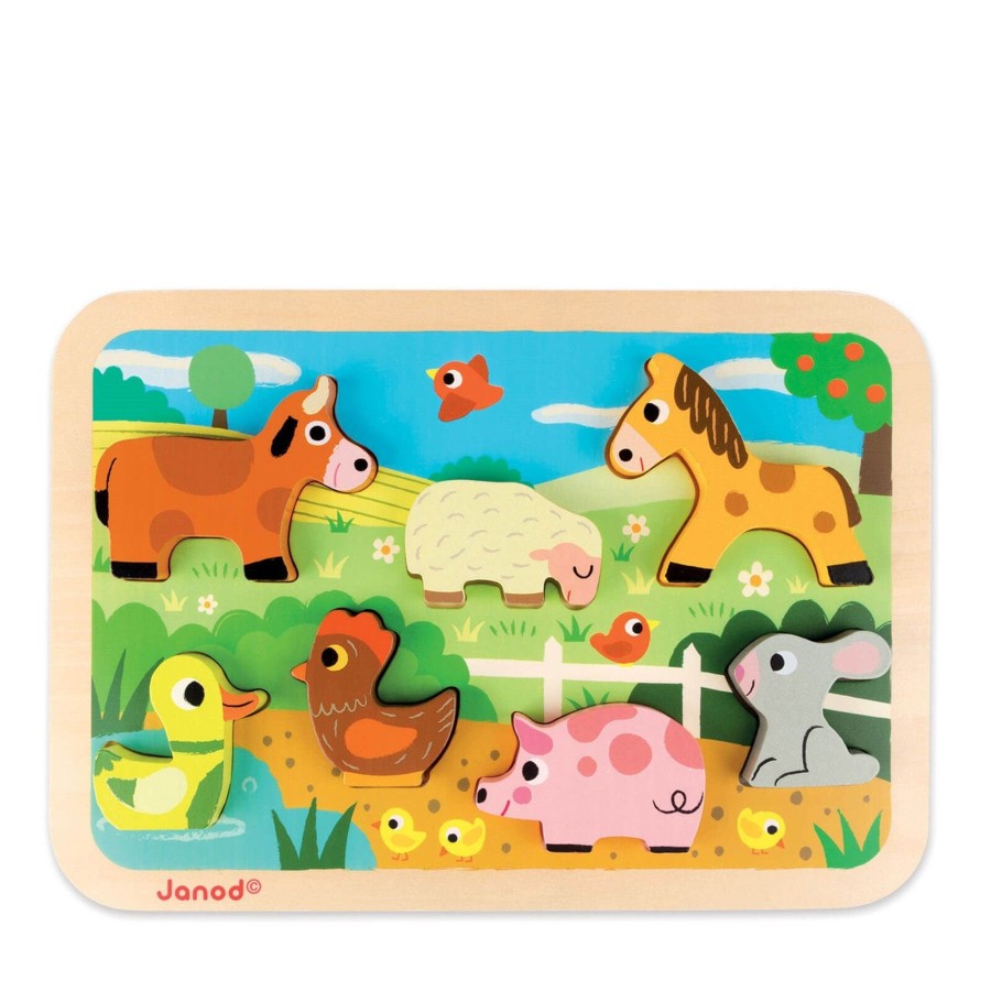 Toys Janod Games, Puzzles, Jigsaws | Farm Chunky Puzzle