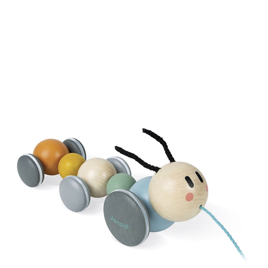 Toys Janod Wooden Toys | Sweet Cocoon Pull Along Caterpillar