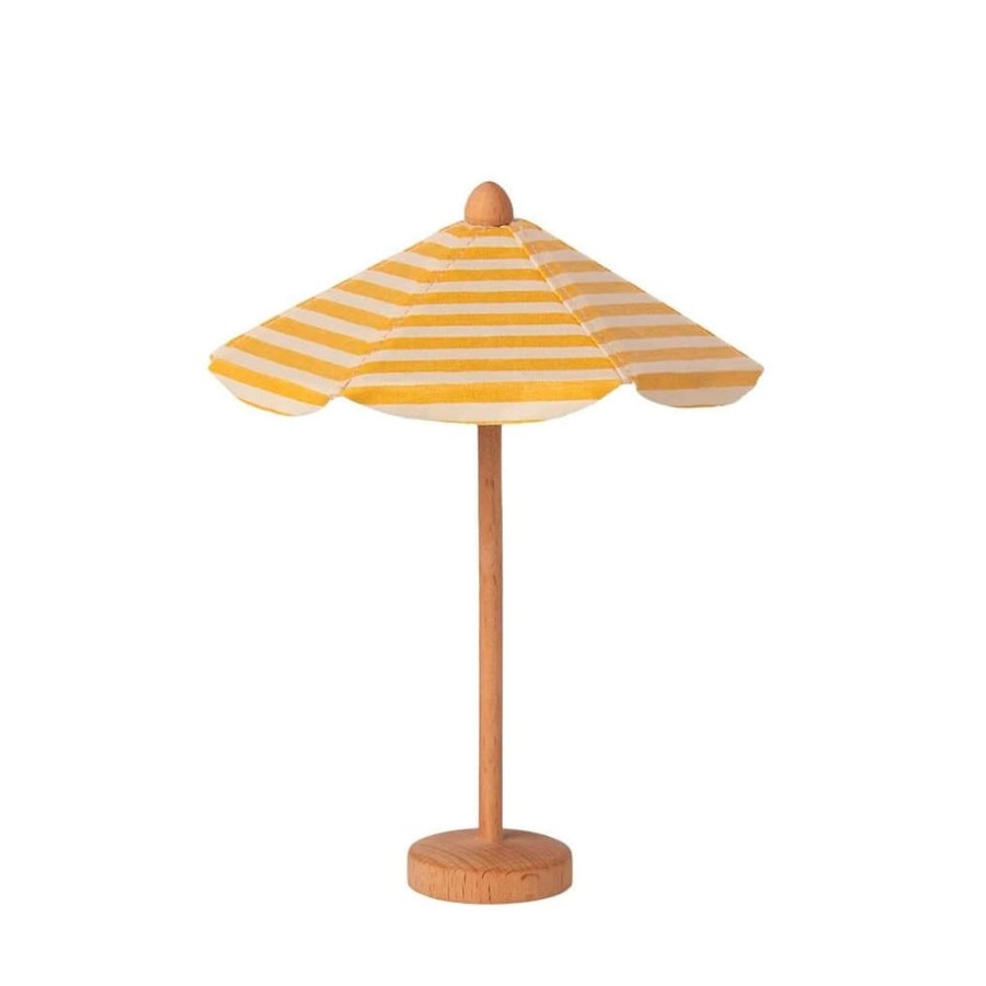 Toys Maileg Dolls, Dolls Houses | Beach Umbrella Yellow Stripes