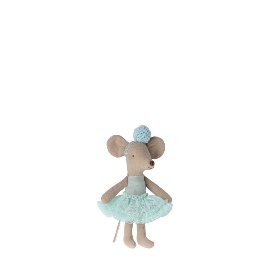 Toys Maileg Soft Toys, Comforters | Ballerina Mouse Little Sister - Light Mint