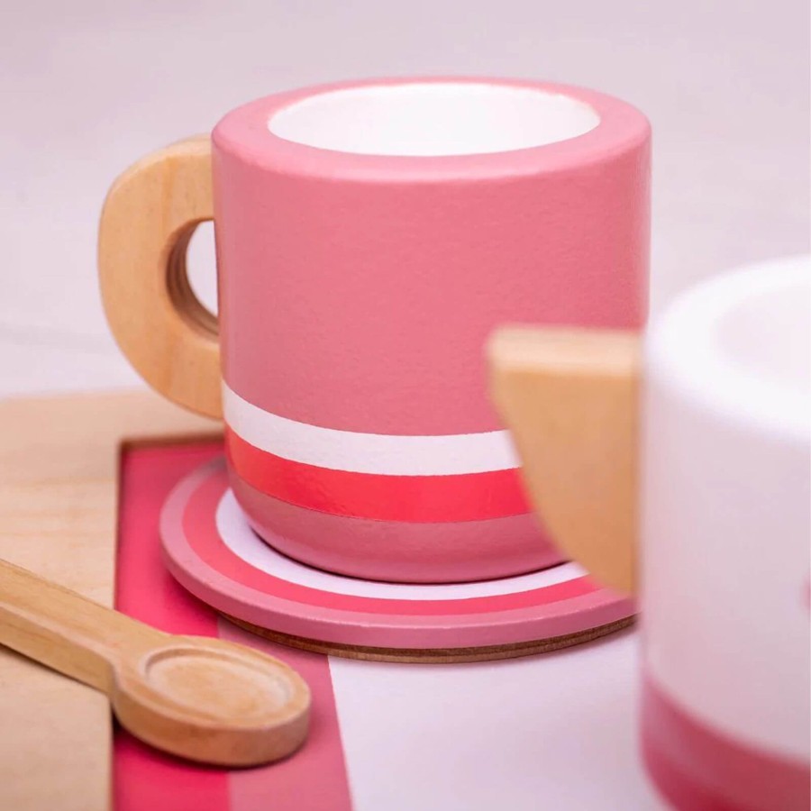 Toys Big Jigs Kitchens, Foods | Wooden Pink Tea Set