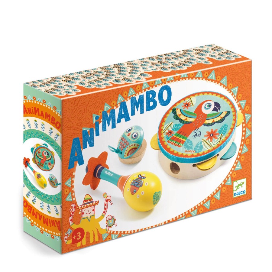 Toys Djeco Musical Instruments | Animambo Set Of 3 Wooden Instruments