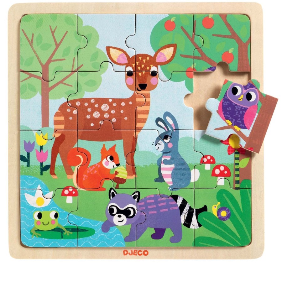 Toys Djeco Games, Puzzles, Jigsaws | Puzzlo Forest Wooden Puzzle