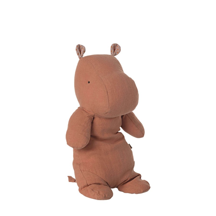 Toys Maileg Soft Toys, Comforters | Safari Friends Medium Hippo - Dusty Coral