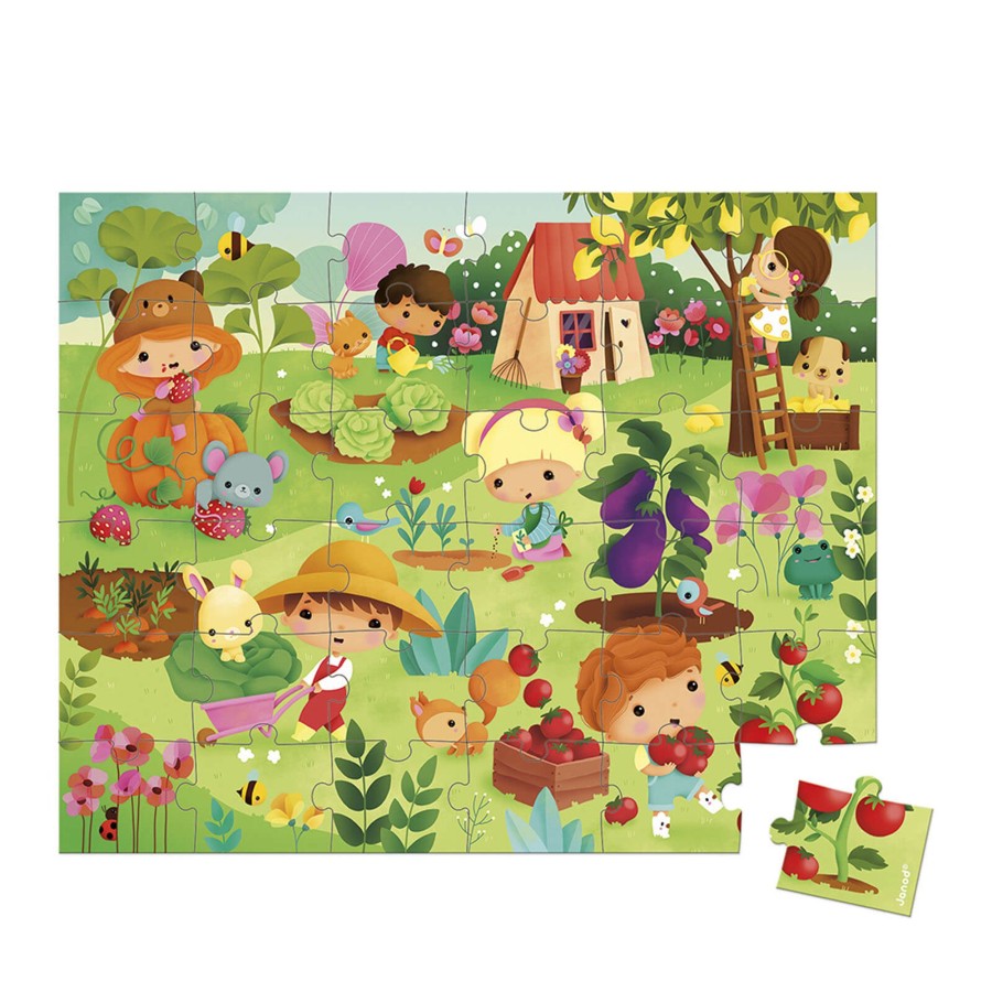 Toys Janod Games, Puzzles, Jigsaws | Puzzle Garden - 36 Pieces